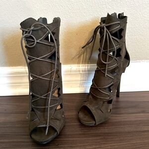 Lace up Olive Green Heels